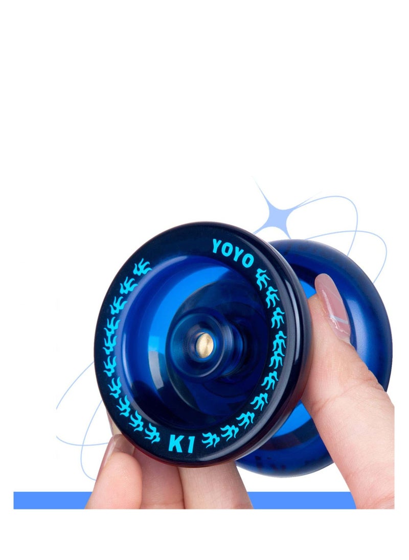 Responsive YoYo K1-Plus with Yoyo Bag and 5 Strings Yo-Yo Glove Gift Blue