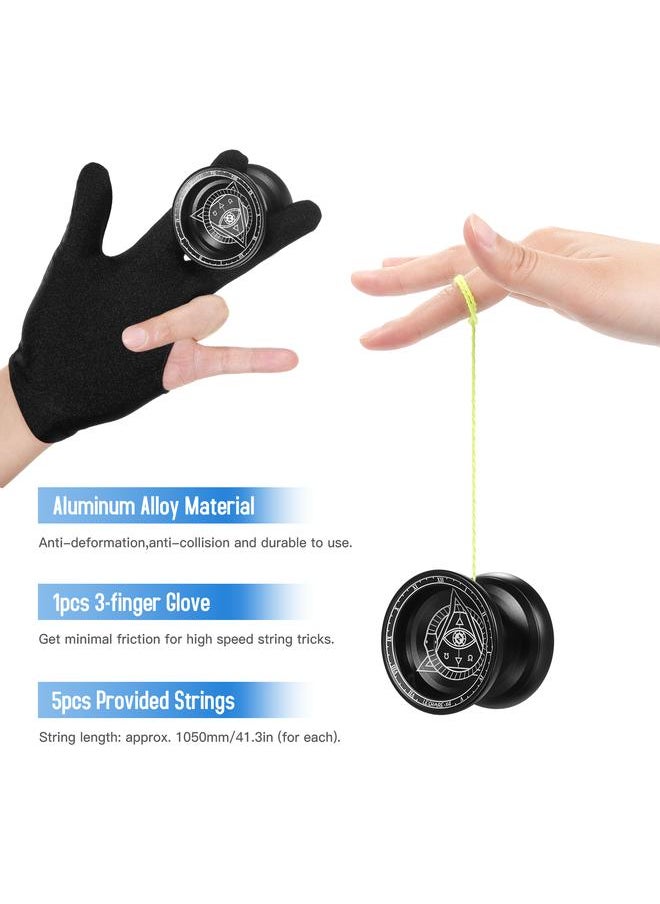 Professional Yoyo Competitive Aluminum Ball Yo Gift with Strings and Glove