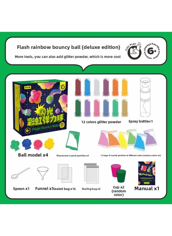 CALLPLAY Kodak Duck Bouncing Ball Children's Parent-Child Interactive Ball Toys Educational Luminous Bouncing Ball Small Toys-Color:Flash Rainbow Bouncing Ball