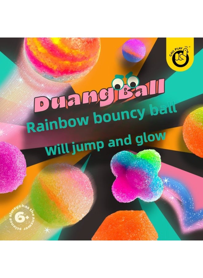 CALLPLAY Kodak Duck Bouncing Ball Children's Parent-Child Interactive Ball Toys Educational Luminous Bouncing Ball Small Toys-Color:Flash Rainbow Bouncing Ball