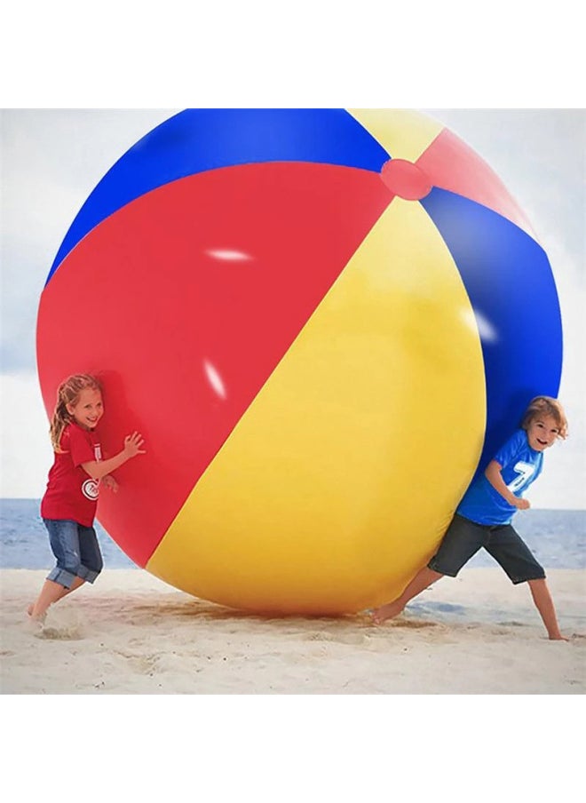 Product Inflatable Beach Ball PVC Inflatable Color Big Ball Toy Ball Color Ball Big Football Outdoor Inflatable Toy Ball-Color:Beach Ball-Diameter:1 M