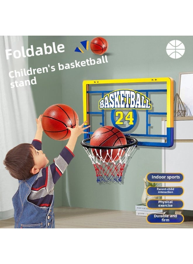 Children's Foldable Basketball Stand Shooting Baby Home Ball Toys Children's Basketball Stand Boys Toys-Color:Large Metal 30 Basketball Frame Red