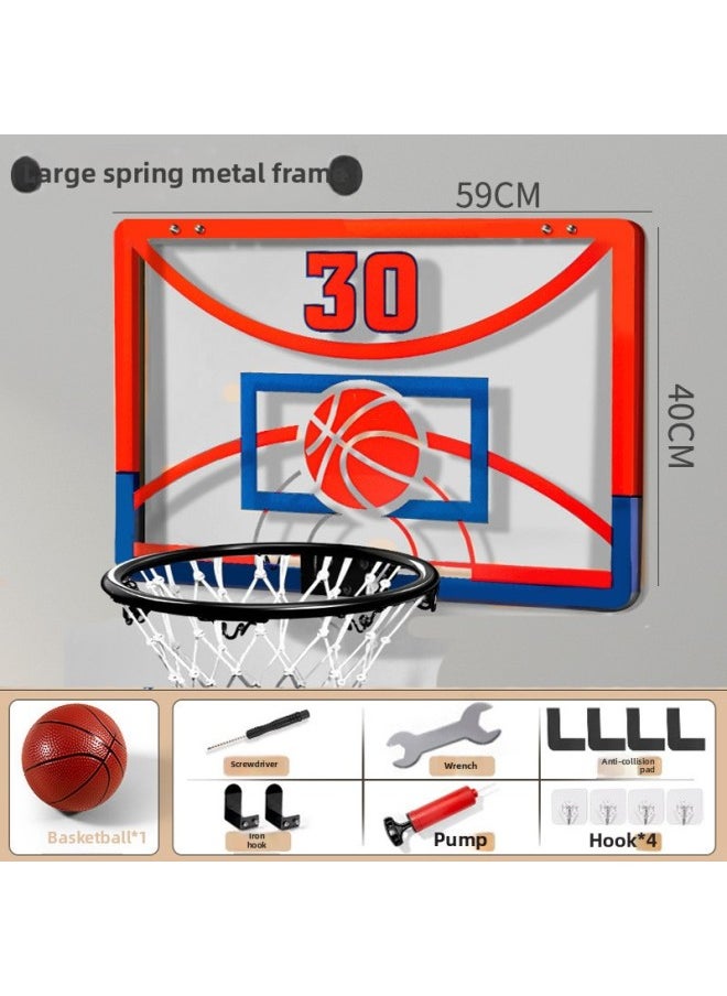 Children's Foldable Basketball Stand Shooting Baby Home Ball Toys Children's Basketball Stand Boys Toys-Color:Large Metal 30 Basketball Frame Red