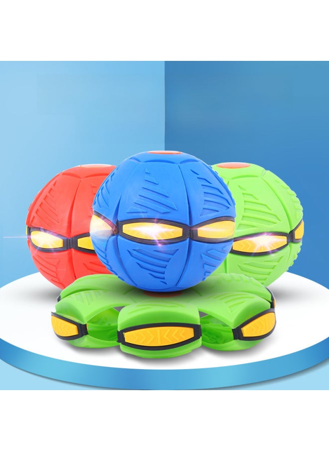 Children's Outdoor Light Magic Elastic Ball Boys UFO Ball Variety Foot Stepping Ball Decompression Toys Wholesale-Color:Rose Red (upgraded 6 Lights + Cool Lights)