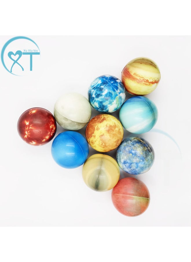 63mm Eight Planets Pu Foam Sponge Ball Stress Relief Children's Cognitive Educational Toy Venting Ball-Color:6.3 Eight Planets + Moon + Sun (10/set, Set Price)-Diameter:Within 360~1000/set