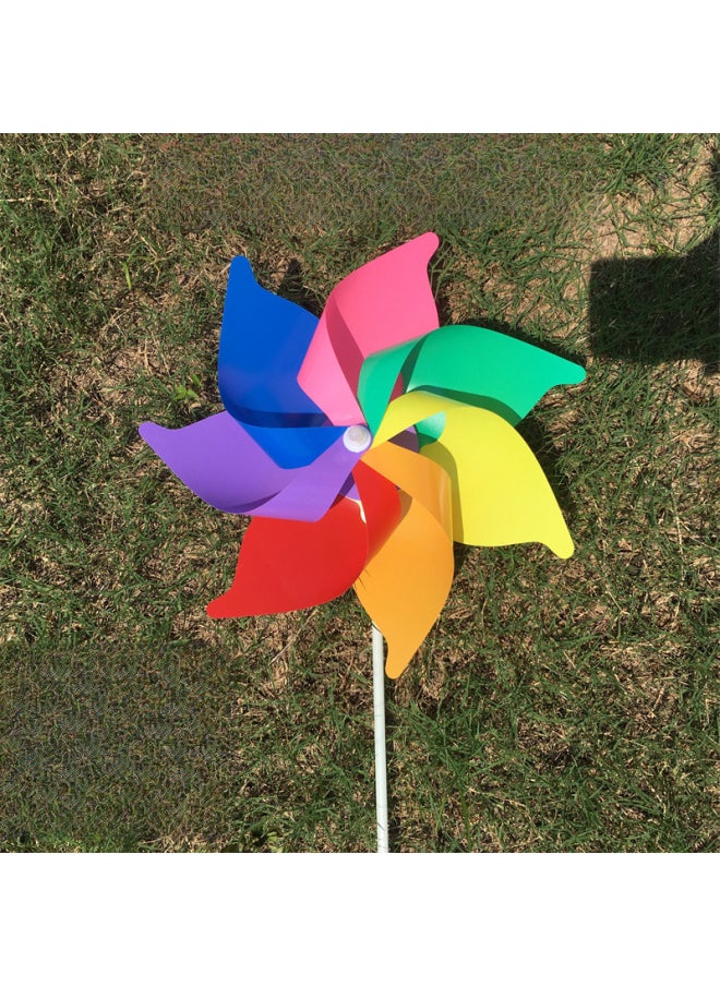 Macaron Pattern Windmill Classroom Graduation Decoration Matching Suction Cup Standing White And Blue Two-color Windmill-Color:Pack Of 10 Macarons (six Colors Available (comes With Base And Pole)