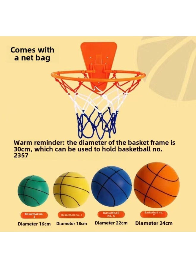 Sells 9.0 Cloth Sets Mute Ball Children's Indoor Training Mute Basketball Explosion Toys Wholesale-Colour:Blue-basketball Line Terms-Diameter:No. 7 (24cm)