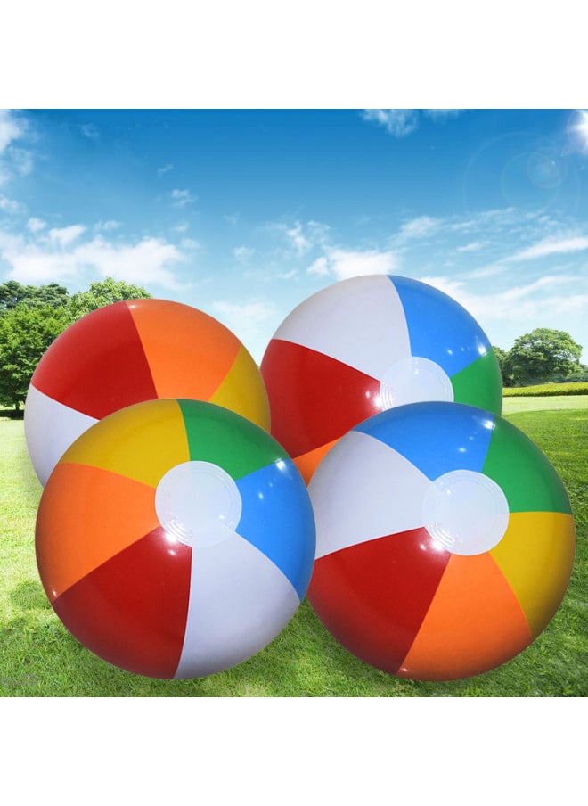 Inflatable Six-color Beach Balls Children's Water Play Toy Advertising Colorful Balls Stock Available-Diameter:40CM Colorful Striped Ball (28CM After Inflated)