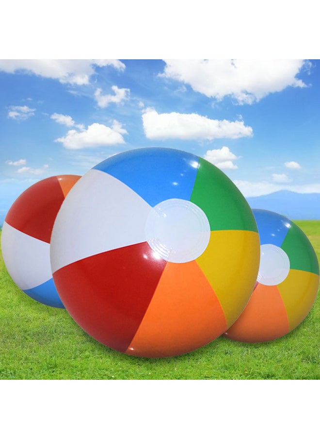Inflatable Six-color Beach Balls Children's Water Play Toy Advertising Colorful Balls Stock Available-Diameter:40CM Colorful Striped Ball (28CM After Inflated)