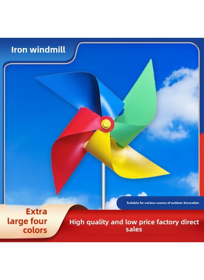 Color Plastic Hand-held Small Windmill Outdoor Scenic Kindergarten Ornaments Children's Toys Stall Windmill Manufacturers Wholesale-Color:20cm Five Leaf Color 100 Pack-Specifications:Hollow Rod