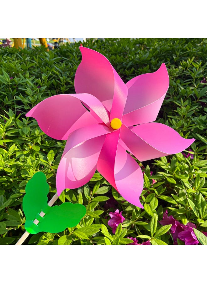 Cherry Blossom Windmill Outdoor Decoration Kindergarten Children's Toy Props Photo Wedding Road Lead Handheld Windmill-Color:Five-leaf 17cm Cherry Blossom Car With Hollow Rod (100) Cherry Joy-Specifications:No Specifications