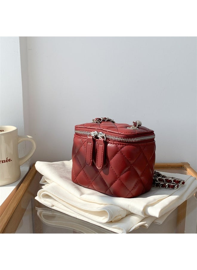 Korean Bag Female Niche Single Shoulder Crossbody Bag Diamond Lattice Chain Bag Advanced Envelope Fashion Mini Box Bag