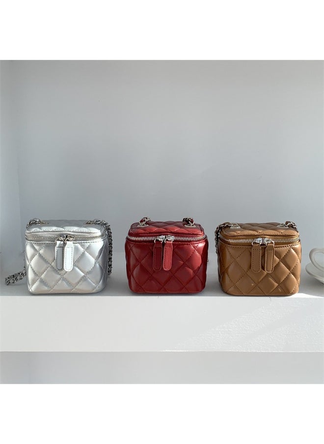 Korean Bag Female Niche Single Shoulder Crossbody Bag Diamond Lattice Chain Bag Advanced Envelope Fashion Mini Box Bag