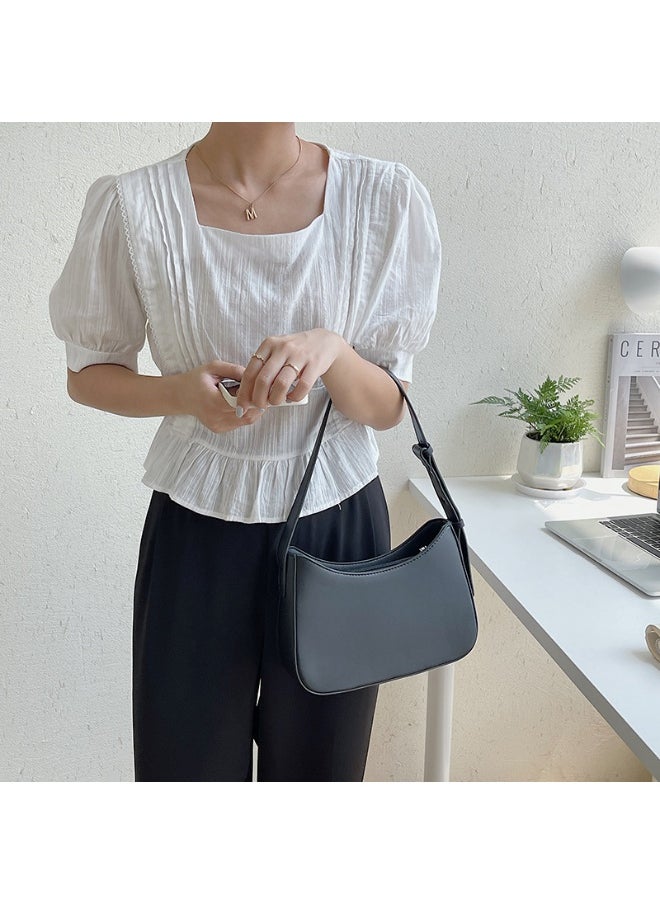 Korean Bag Women's Single Shoulder Bag Frosted Fashion Simple Underarm Bag Trend Hand Small Square Bag