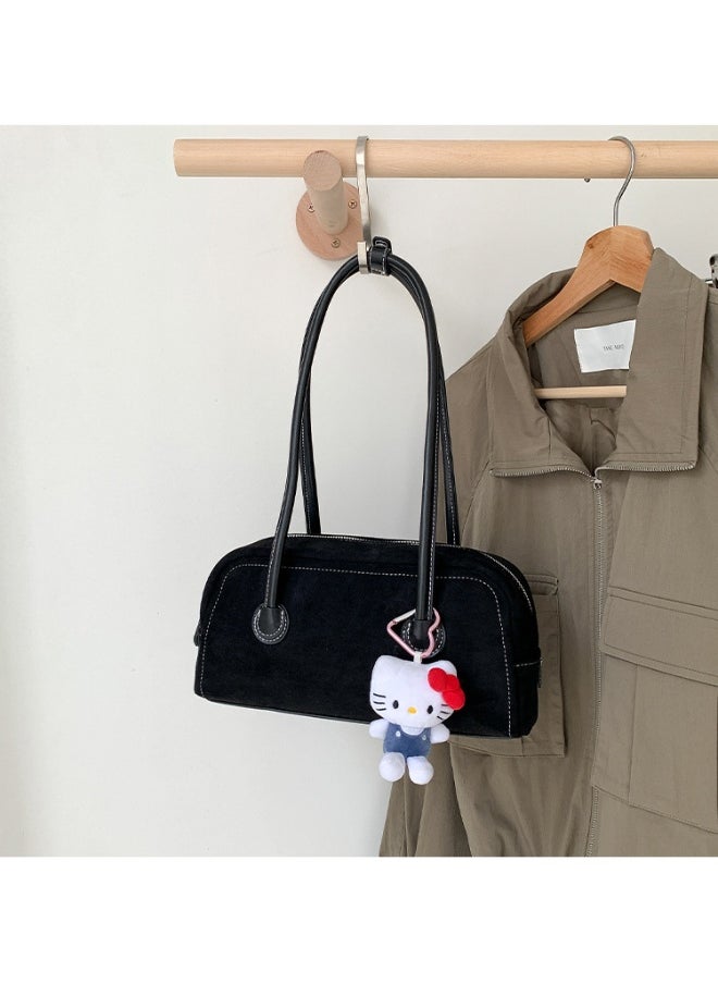 Vintage Fashion Suede Bag Niche High-grade Baguette Bag Large Capacity Shoulder Bag for Woman