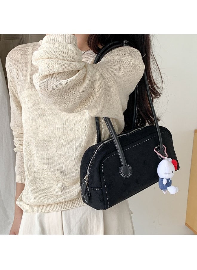 Vintage Fashion Suede Bag Niche High-grade Baguette Bag Large Capacity Shoulder Bag for Woman