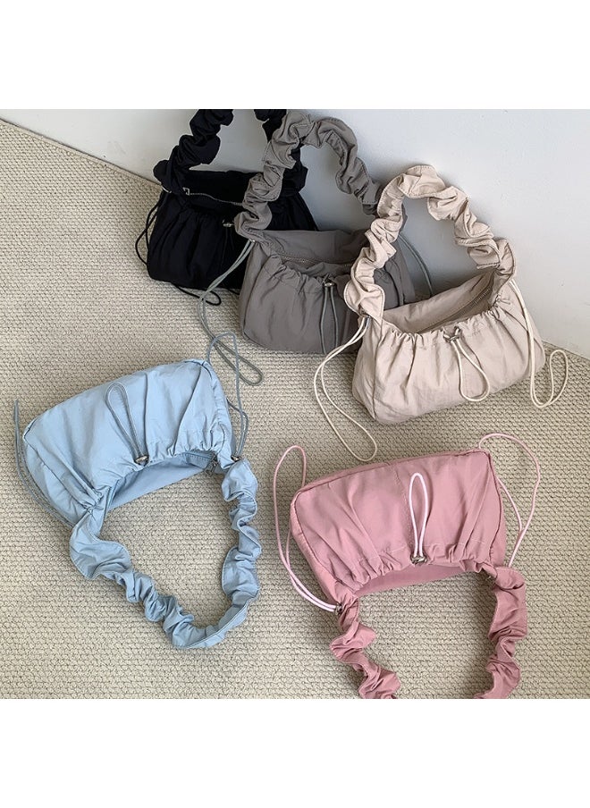 Korean Shoulder Bag Fold Armpit Cloud Bag Temperament Simple High-grade Sense of Niche Nylon Bag Girls Commute Everything