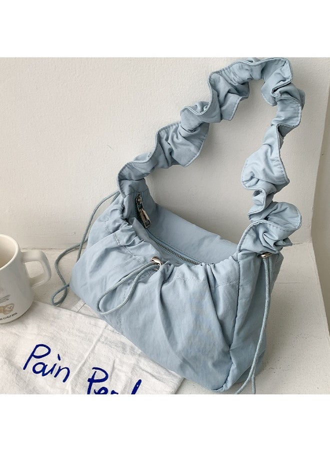 Korean Shoulder Bag Fold Armpit Cloud Bag Temperament Simple High-grade Sense of Niche Nylon Bag Girls Commute Everything