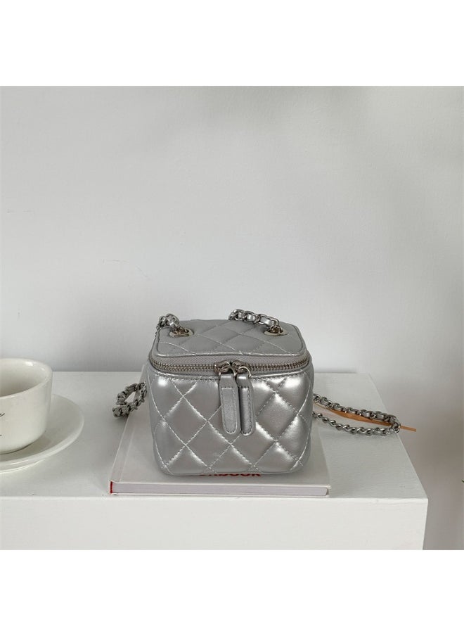 Korean Bag Female Niche Single Shoulder Crossbody Bag Diamond Lattice Chain Bag Advanced Envelope Fashion Mini Box Bag