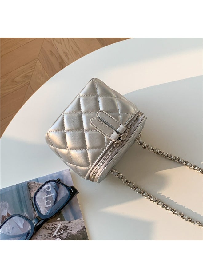 Korean Bag Female Niche Single Shoulder Crossbody Bag Diamond Lattice Chain Bag Advanced Envelope Fashion Mini Box Bag