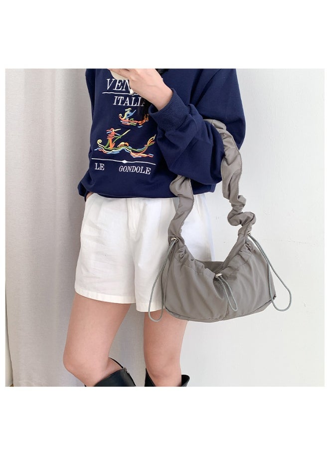 Korean Shoulder Bag Fold Armpit Cloud Bag Temperament Simple High-grade Sense of Niche Nylon Bag Girls Commute Everything