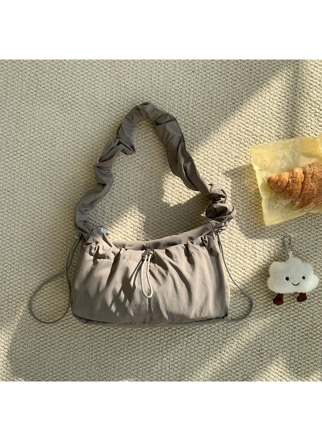 Korean Shoulder Bag Fold Armpit Cloud Bag Temperament Simple High-grade Sense of Niche Nylon Bag Girls Commute Everything