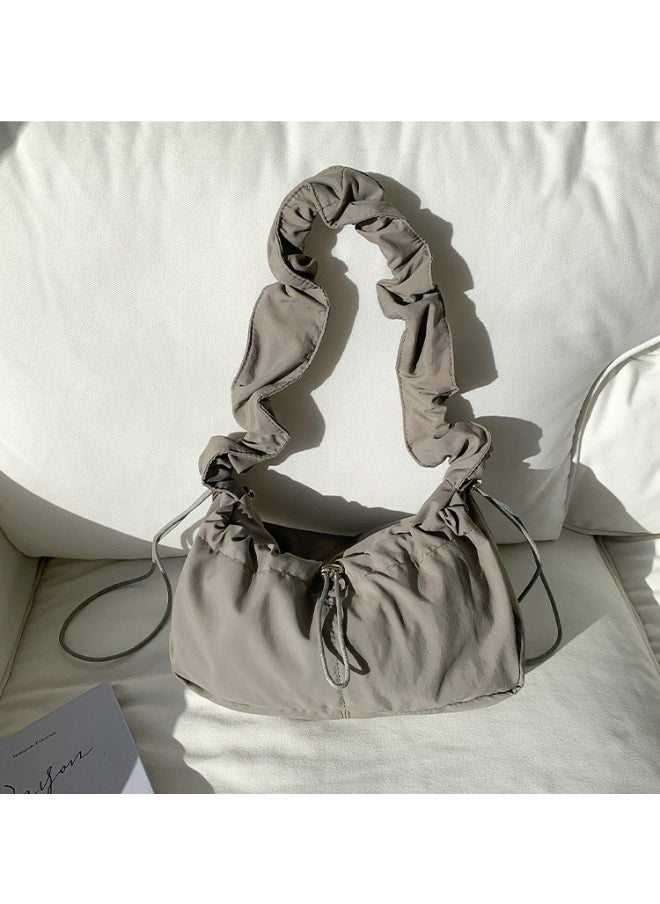 Korean Shoulder Bag Fold Armpit Cloud Bag Temperament Simple High-grade Sense of Niche Nylon Bag Girls Commute Everything