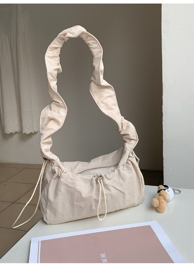 Korean Women's Bag Fold Bag Trend Literary Crossbody Nylon Bag Niche Design Fashion Casual Shoulder Small Square Bag