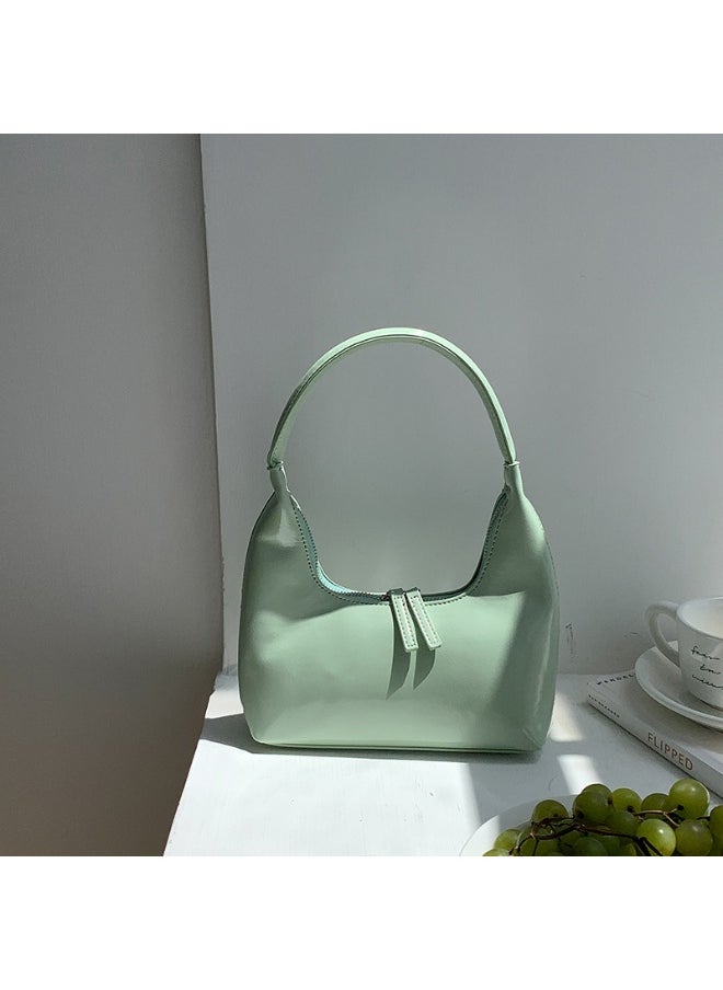 Korean Small Handbag Women's High-grade Temperament Simple Female Bag Bright PU Fashion Single Shoulder Niche Design Handbag
