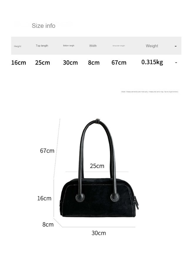 Vintage Fashion Suede Bag Niche High-grade Baguette Bag Large Capacity Shoulder Bag for Woman