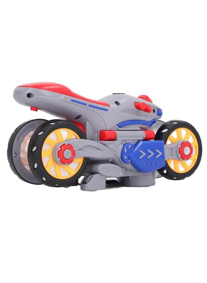 Electric Stunt Motorcycle 360 Degree Rotating Deformation Toy Interactive Transforming Car Toys for Toddlers