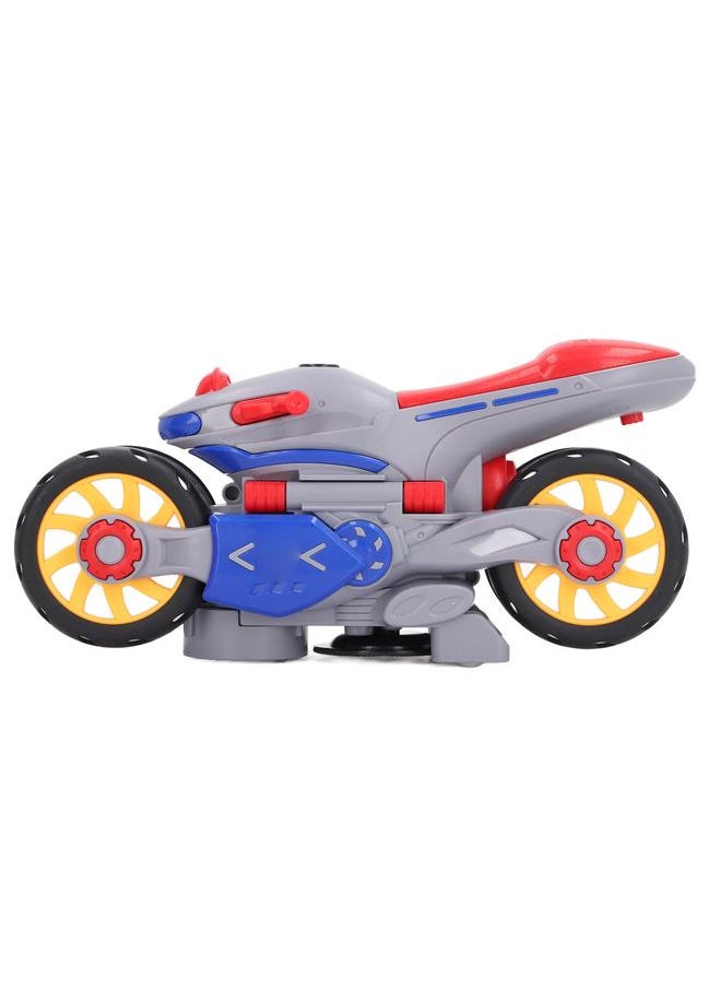 Electric Stunt Motorcycle 360 Degree Rotating Deformation Toy Interactive Transforming Car Toys for Toddlers