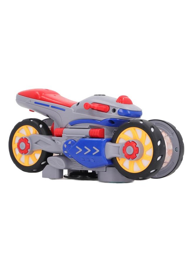 Electric Stunt Motorcycle 360 Degree Rotating Deformation Toy Interactive Transforming Car Toys for Toddlers