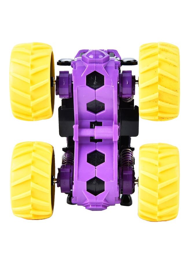 Alloy Double Inertial Car Cute Friction Powered With Huge Wheels Children Gifts (Yellow)