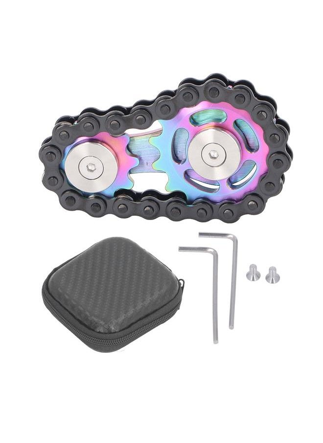 Sprocket Chain Gear Toy Decompression Pocket Size Multi Functional Sensory Linkage Bike Black Color