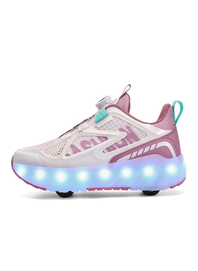 Binlebird Kids 4-Wheel Glowing Detachable Sneakers 8168 purple four-wheel charging