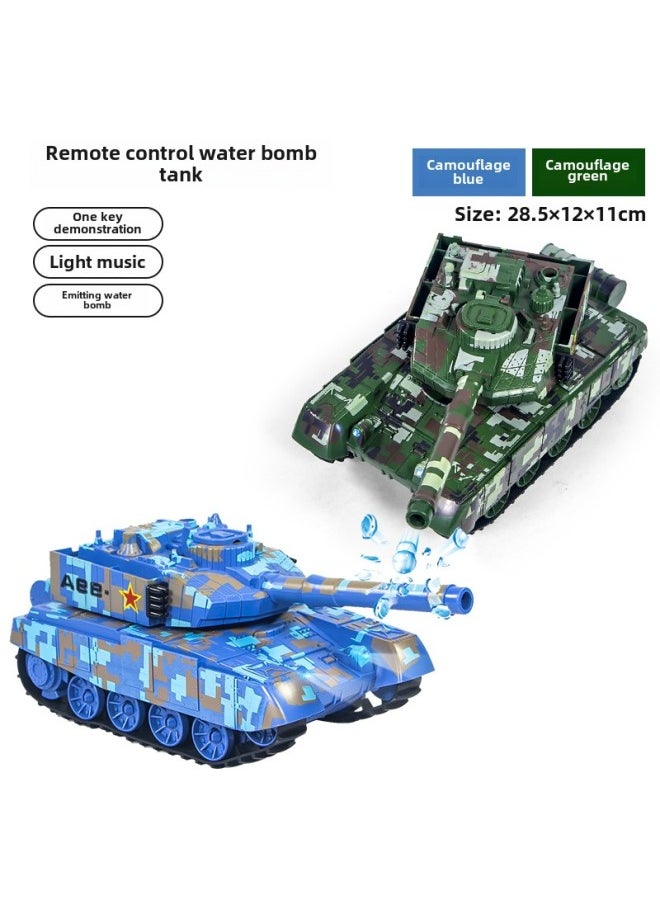 Large Remote Control Tank Can Fire Cannon Fire Battle Armor Four-wheel Drive Children's Charging Electric Boy Off-road Car Toy-Color:2 Battlees  Camouflage -Specifications:Large Capacity Dual Charging (2 Hours Of Battery Life) + 6 Bun Bullets + Free Screwdriver + Remote Control Battery