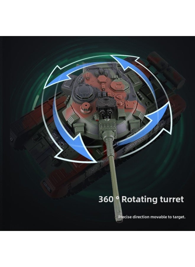 Large Remote Control Tank Can Fire Cannon Fire Battle Armor Four-wheel Drive Children's Charging Electric Boy Off-road Car Toy-Color:2 Battlees  Camouflage -Specifications:Large Capacity Dual Charging (2 Hours Of Battery Life) + 6 Bun Bullets + Free Screwdriver + Remote Control Battery