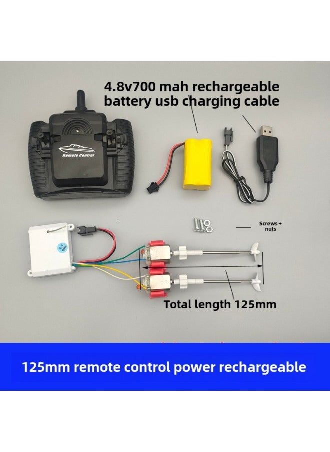 Self-made Remote Control Ship Technology Experiment Internal Parts Circuit Receiving Ship Model Controller Suit Power Manual Model-Color:125mm Remote Control Rechargeable-Specifications:Official Standard + 2 Rechargeable Batteries