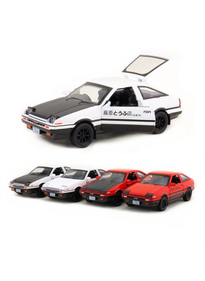 Jianyuan 1:32 Alloy Car Model Simulation Head Word D Toyota AE86 Car Toy Sports Car Model Bulk-Color:White