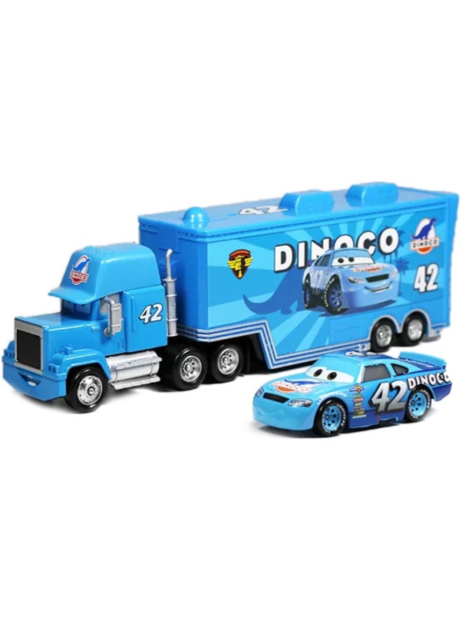 Car Story Uncle Mai Container Truck Racer Suit Alloy Car Toy Children's Model-Color:No. 42 Container Truck + No. 42 Trolley