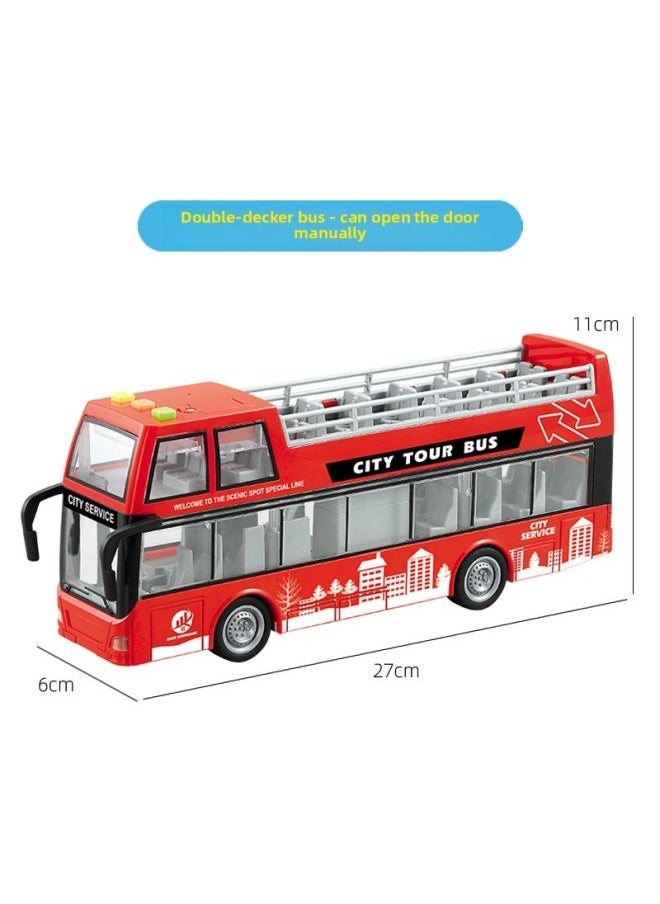 Children's Bus Toy Large Open Door Convertible Bus Model Simulation Baby Bus Toy Bus-Color:916a Convertible Bus Sound And Light Gift Box