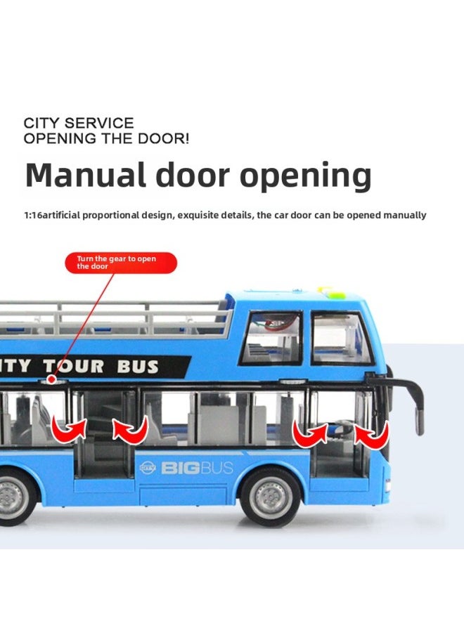 Children's Bus Toy Large Open Door Convertible Bus Model Simulation Baby Bus Toy Bus-Color:916a Convertible Bus Sound And Light Gift Box