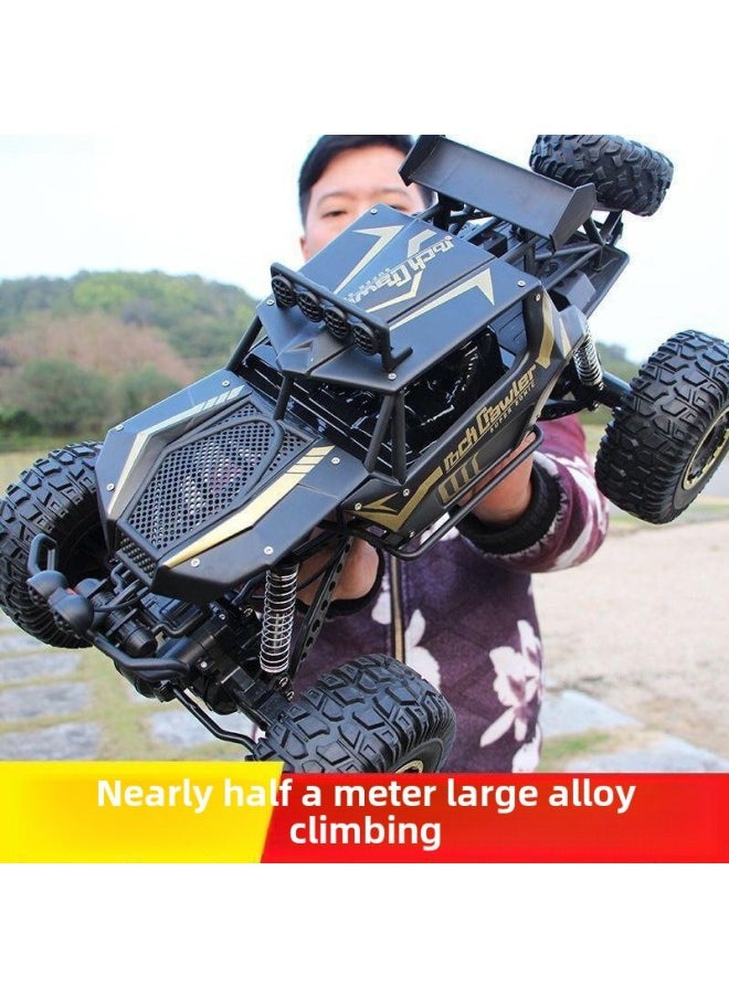 Drift Remote Control Car Large Off-road Vehicle Four Two-wheel Drive Climbing Big Bike High Speed Racing Boy Rechargeable Toy Car-Colour:Large Size 28cm Climbing Car Black 15km/h-Proportion:Comes With Four Sets Of Rechargeable Batteries + Screwdriver + Charging Cable