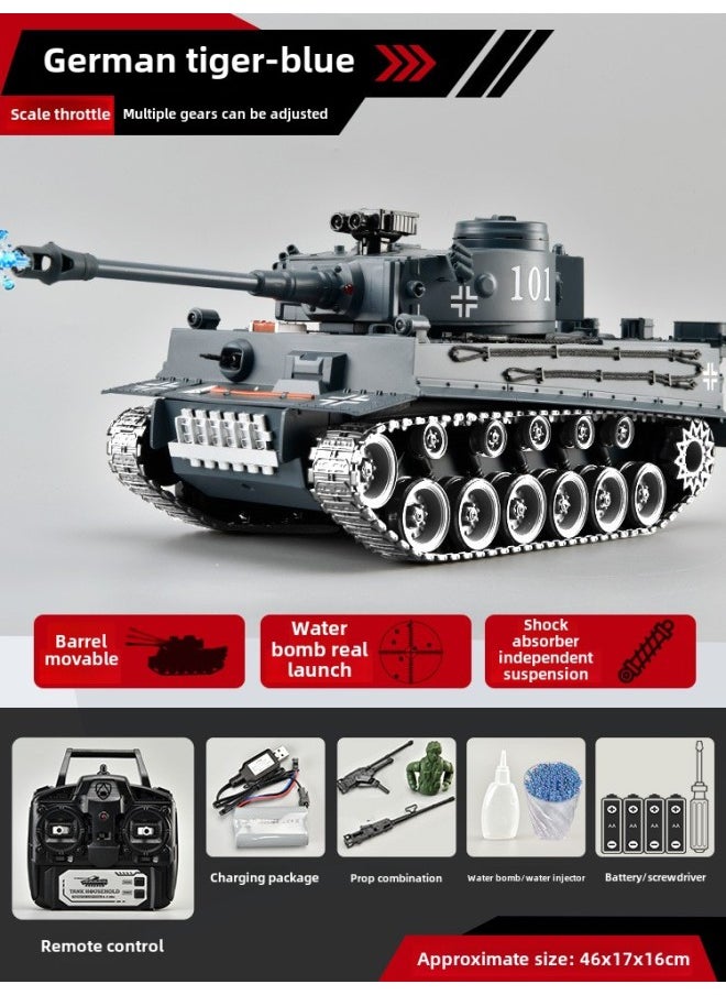 Remote Control Alloy Tank Children's Electric Boy Car Toy 99 Type Launchable Track T90 Model Cross-border-Color:Alloy Crawler Hub⭐Tiger Gray/russian/proportional Throttle/independent Shock Absorber/storage Transmission/barrel Telescopic Up, Down, Left And Right Movable-Specifications:Two Sets Of 7.4v Lithium Batteries