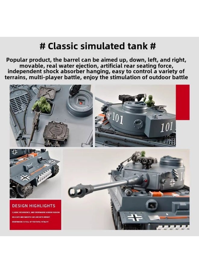 Remote Control Alloy Tank Children's Electric Boy Car Toy 99 Type Launchable Track T90 Model Cross-border-Color:Alloy Crawler Hub⭐Tiger Gray/russian/proportional Throttle/independent Shock Absorber/storage Transmission/barrel Telescopic Up, Down, Left And Right Movable-Specifications:Two Sets Of 7.4v Lithium Batteries