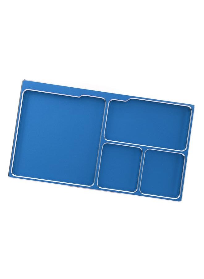 RC Screw Tray Aluminium Alloy with Magnetic Pad RC Repair Tool Screws Disk for Maintenance Outdoor Blue
