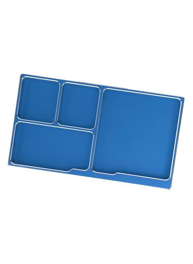 RC Screw Tray Aluminium Alloy with Magnetic Pad RC Repair Tool Screws Disk for Maintenance Outdoor Blue