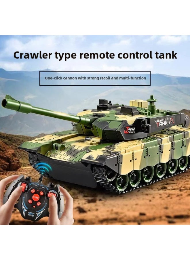 Remote Control Tank Car Crawler 99 Type Children's Charging Electric Off-road Tiger Armored Car Model Boy Toy Car-Color:Type 99 Camouflage Green In 5 Instructions-Specifications: Three Pieces Of Rechargeable Battery Remote Control Battery