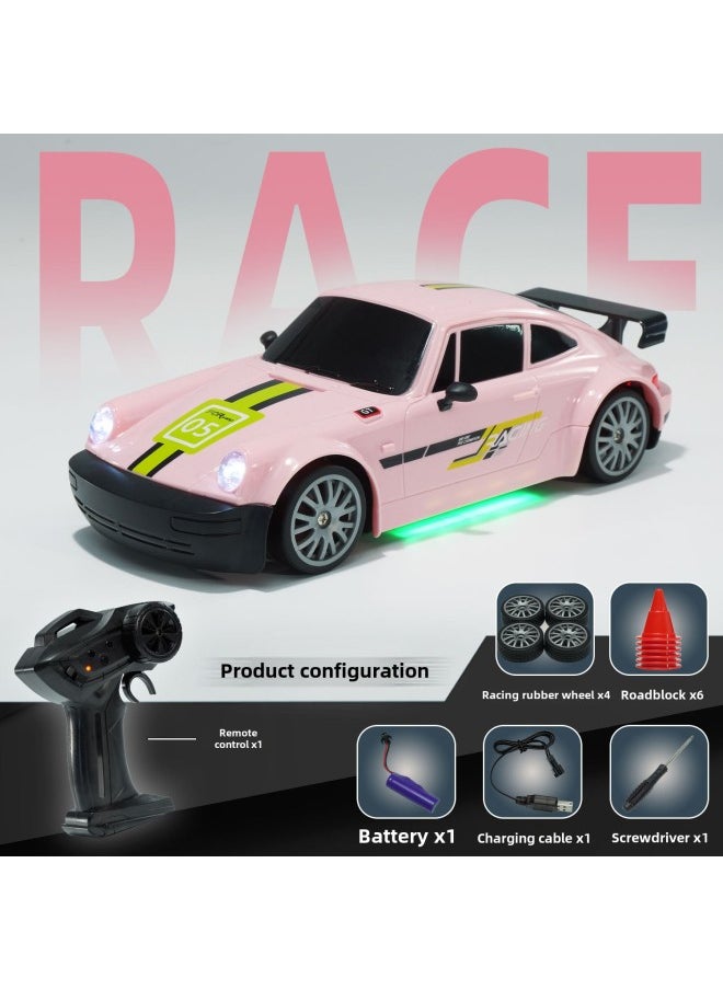Professional Charging RC Remote Control Car High Speed Electric Drift Car Adult Four-wheel Drive Pull Car Boy Children Toy Car-Color:Cherry Blossom Pink